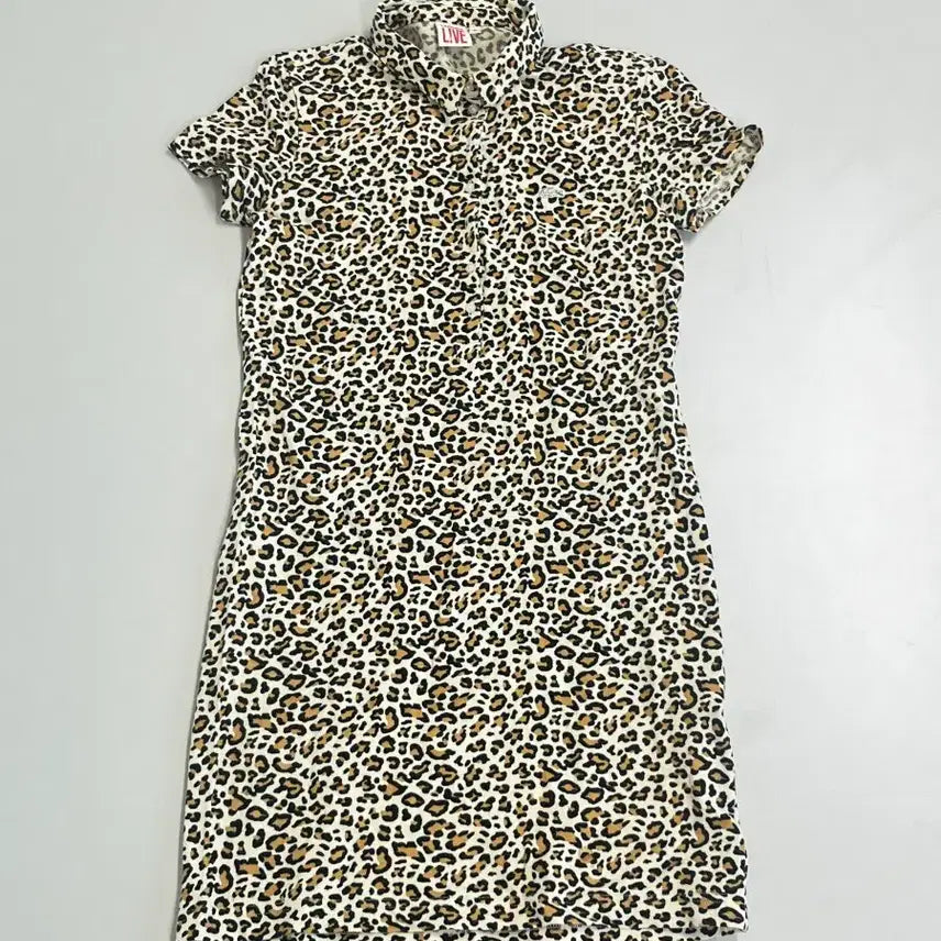 [BUNJANG] Lacoste Live Leopard Collar Dress / [정품] 라코스테 라이브 레오파드 카라 원피스