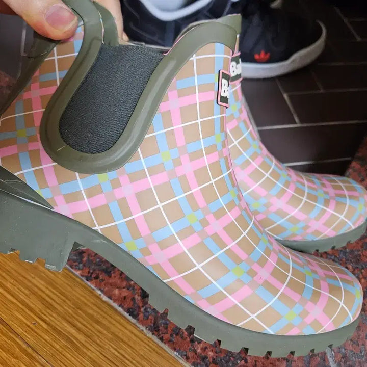 [BUNJANG] Barbour Check Chelsea Rain Boots / 바버 체크 첼시 레인부츠