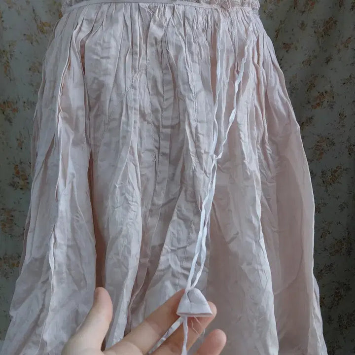[SOLD OUT] [빈티지] 레이스 핑크 미디 스커트