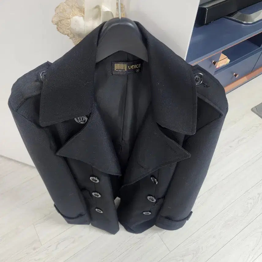 [BUNJANG] VOICE Double Button Trench Coat / VOICE 블랙 더블 버튼 프렌치 코트 M