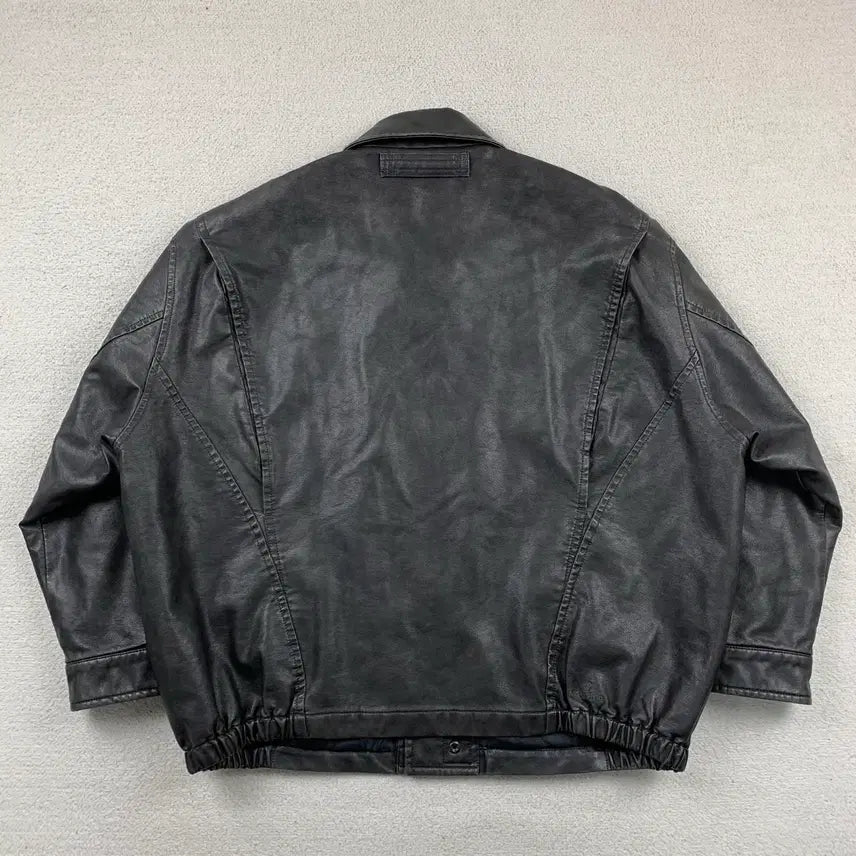 [BUNJANG] Nautica Japan x Freaks Store Vegan Leather Jacket - Black / 노티카 재팬 x 프릭스 스토어 비건레더 자켓 블랙
