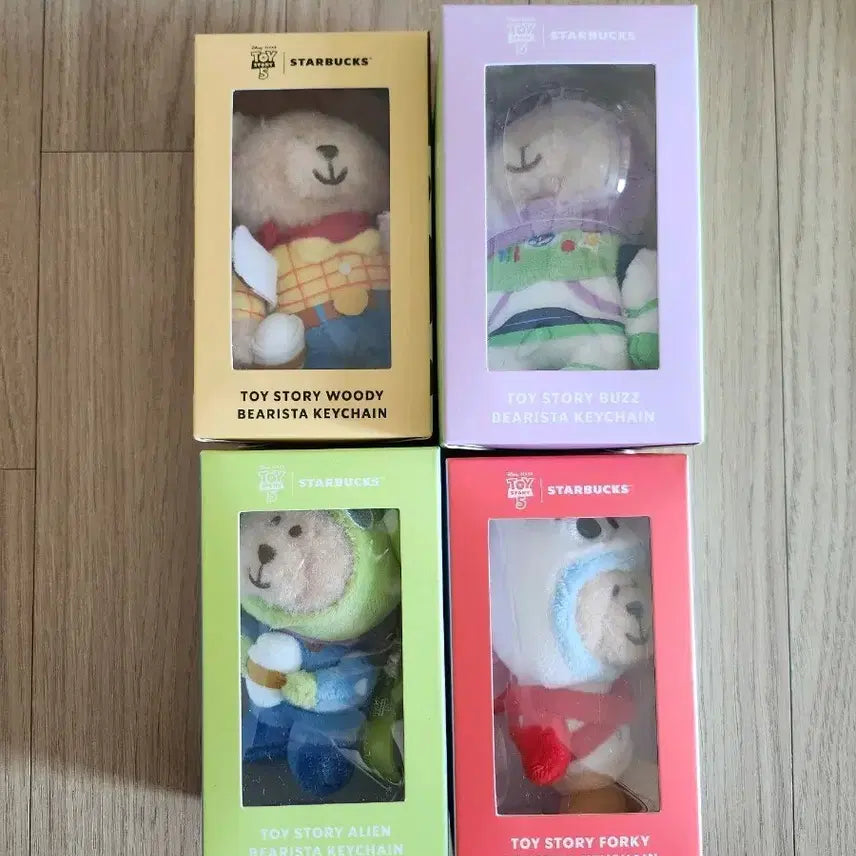 [SOLD OUT] 스타벅스 토이스토리 베어리스타 알린 버즈 우디 포키키링 4종 세트 미개봉