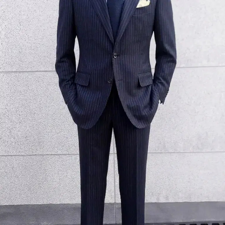 [BUNJANG] Cambridge Members Canónico Flannel Wool Wide Peak Lapel Suit / 캠브리지멤버스/이태리 까노니꼬 플란넬 울 와이드 피크드라펠 수트/100