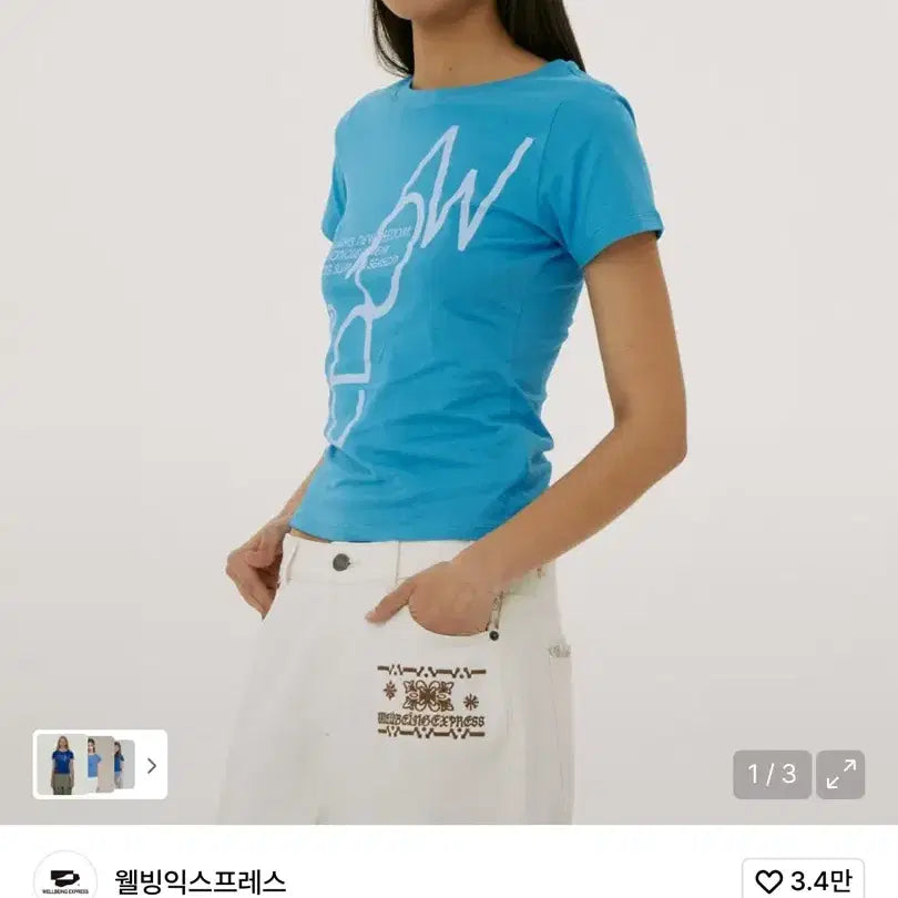 [BUNJANG] Wellbeing Express WBE Blue Short Sleeve T-Shirt M / 새상품)웰빙익스프레스 WBE 블루 반팔 티셔츠 m
