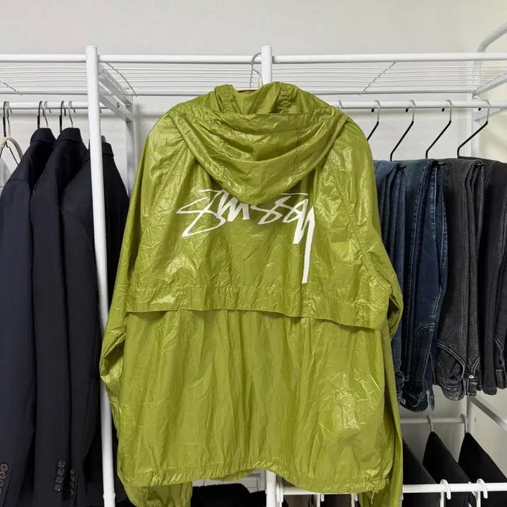 [BUNJANG] Stussy Lime Windbreaker XL / 스투시 형광 라임 바람막이 XL