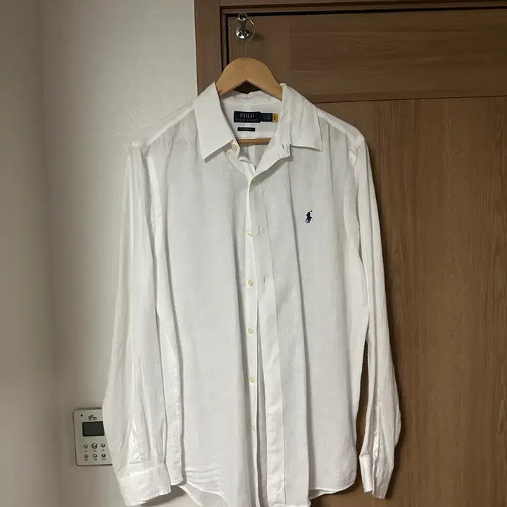 [BUNJANG] Polo Ralph Lauren Custom Fit Linen Shirt - White - L Size / 폴로랄프로렌 커스텀핏 리넨셔츠 화이트 L사이즈
