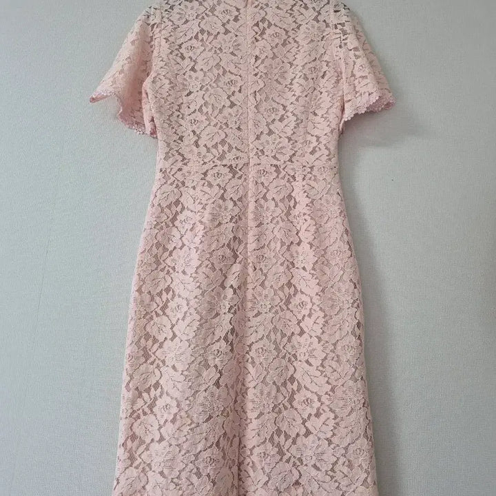 [BUNJANG] LiNE Lace Pink Short-Sleeved Dress / [LiNE]레이스 핑크 반팔 원피스