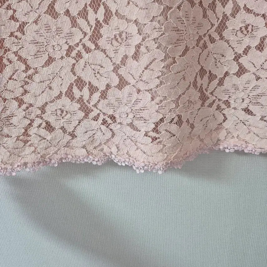 [BUNJANG] LiNE Lace Pink Short-Sleeved Dress / [LiNE]레이스 핑크 반팔 원피스