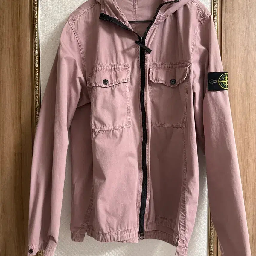 [SOLD OUT] 스톤아일랜드 올드이펙트 후디드 오버셔츠자켓 인디핑크