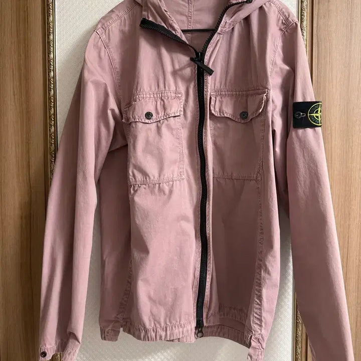 [SOLD OUT] 스톤아일랜드 올드이펙트 후디드 오버셔츠자켓 인디핑크