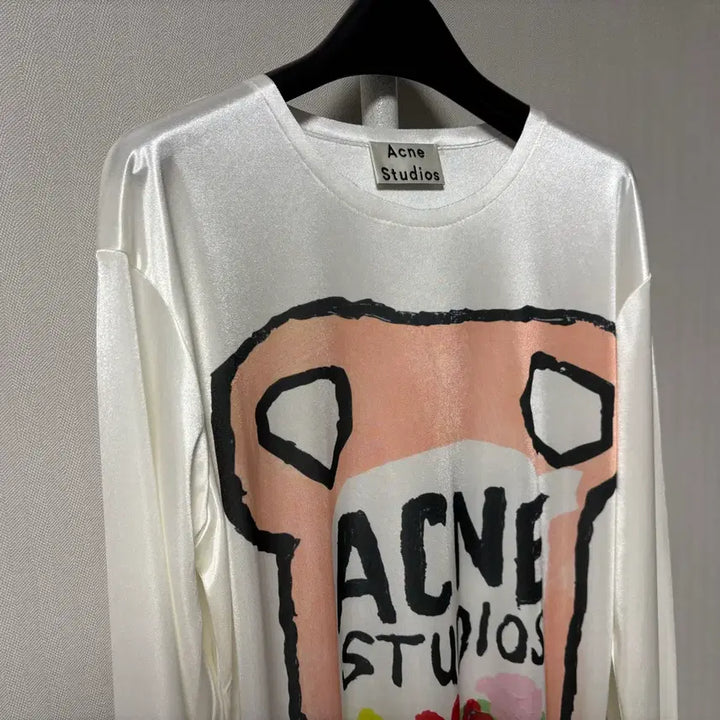 [BUNJANG] Acne Studios White Flower Printed Long T-shirt / 아크네 스튜디오 흰색 플라워 프린팅 롱티