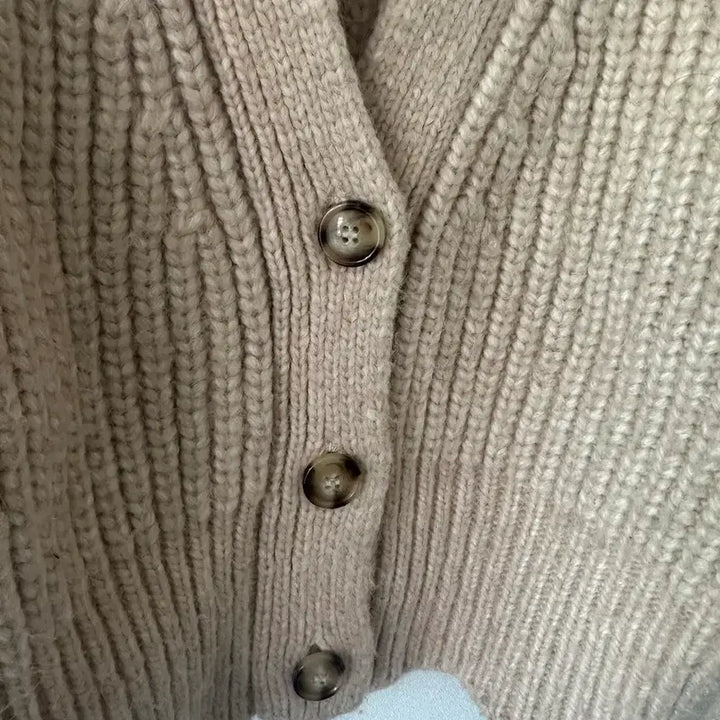 [BUNJANG] Zara Beige Knit Crop Cardigan / 자라 베이지색 니트 크롭 가디건