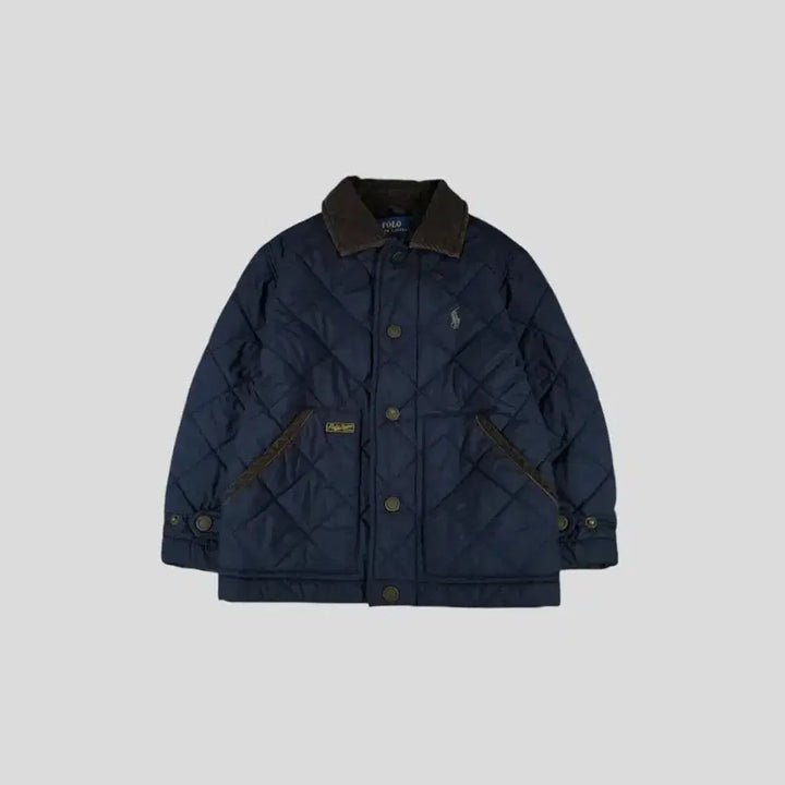 [SOLD OUT] 폴로랄프로렌 키즈 아동 네이비 브라운 배색 카키포니 다이아몬드퀼팅 골덴