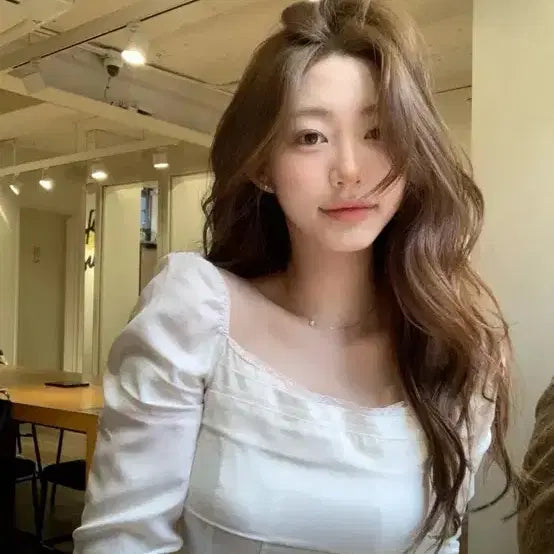 [BUNJANG] Jennyo Clean Lace Square Neck Blouse S / 새상품) 제니오 클린 레이스 스퀘어넥 블라우스 s