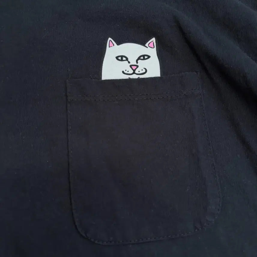 [BUNJANG] Rip N Dip Cat Pocket Long Sleeve T-Shirt (Black, L) / Rip N Dip 립앤딥 캣포켓 롱슬리브리스 L