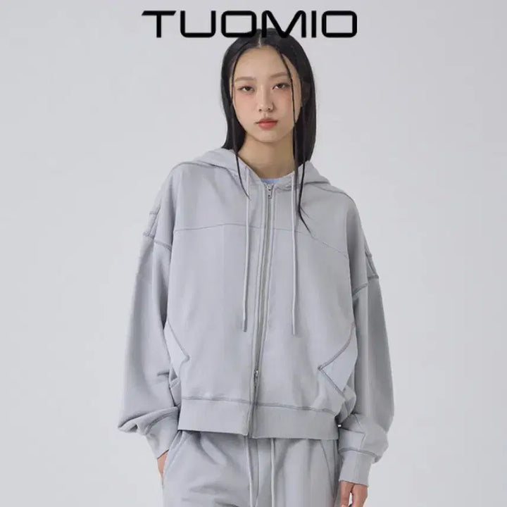 [SOLD OUT] 뚜오미오 나일론 포켓 후드집업 그레이