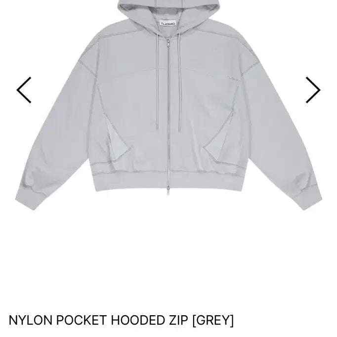 [SOLD OUT] 뚜오미오 나일론 포켓 후드집업 그레이