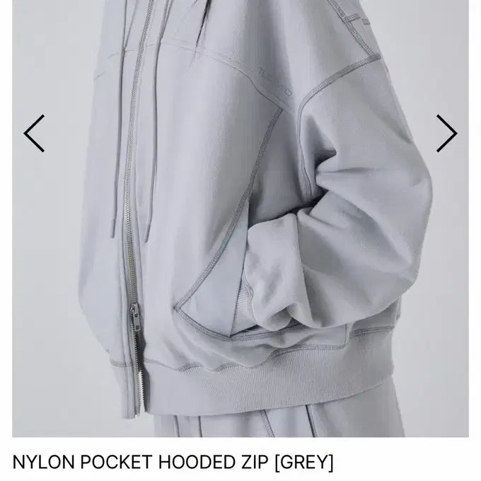 [SOLD OUT] 뚜오미오 나일론 포켓 후드집업 그레이