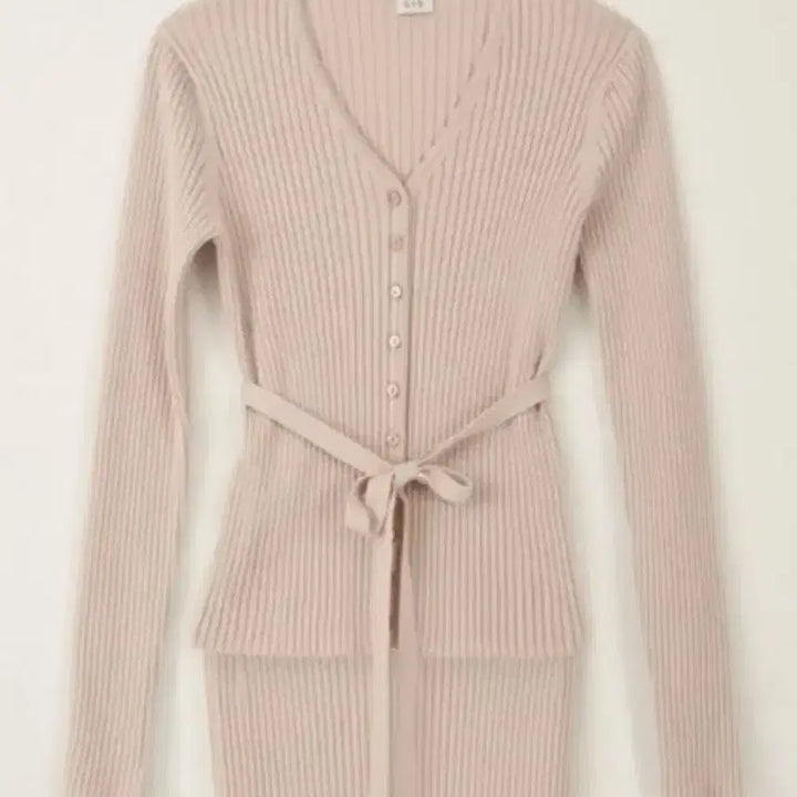 [BUNJANG] Sienne Izell Ribbed Misty Rose Set / 시에 이젤 리브드 셋업