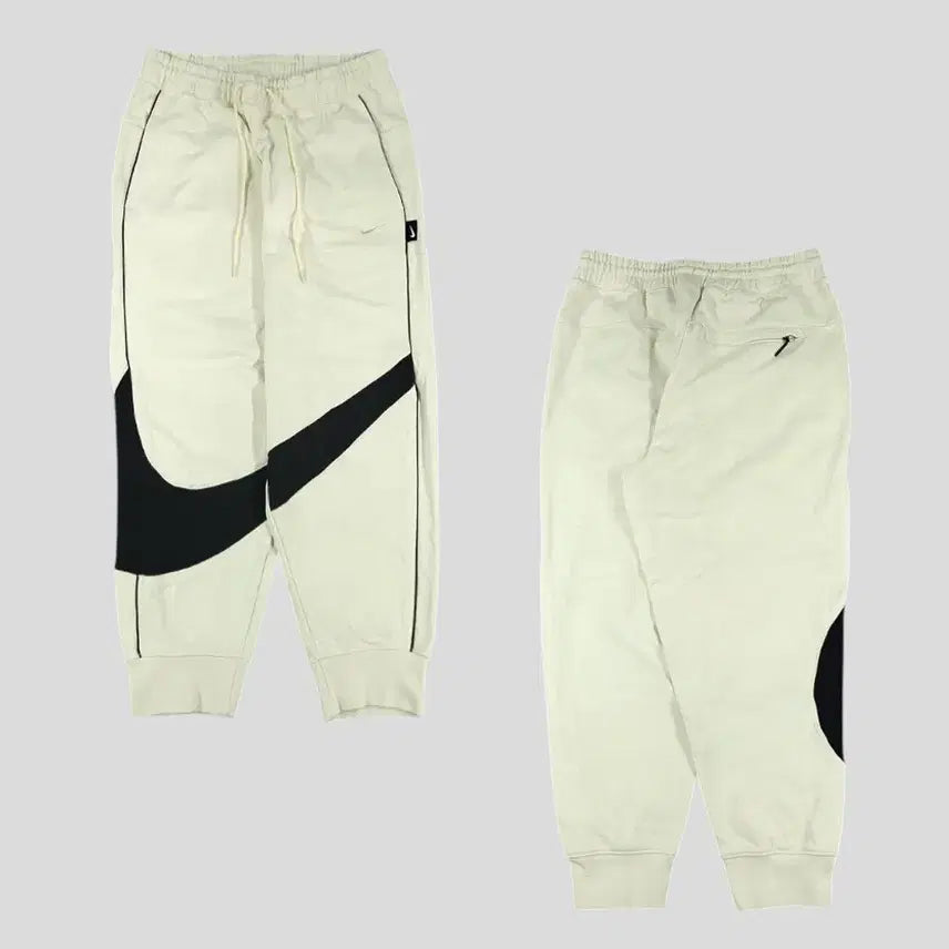 [BUNJANG] Nike Light Beige Black Swoosh Jogger Pants / 나이키 라이트베이지 블랙 스우시 빅로고 파이프라인 올드스쿨 밴딩 조거팬츠