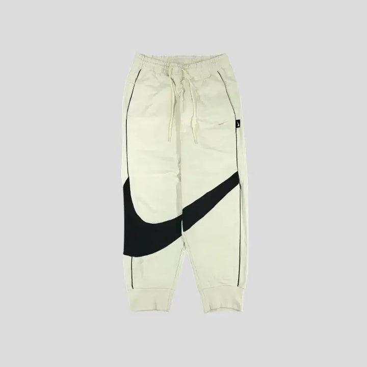 [BUNJANG] Nike Light Beige Black Swoosh Jogger Pants / 나이키 라이트베이지 블랙 스우시 빅로고 파이프라인 올드스쿨 밴딩 조거팬츠