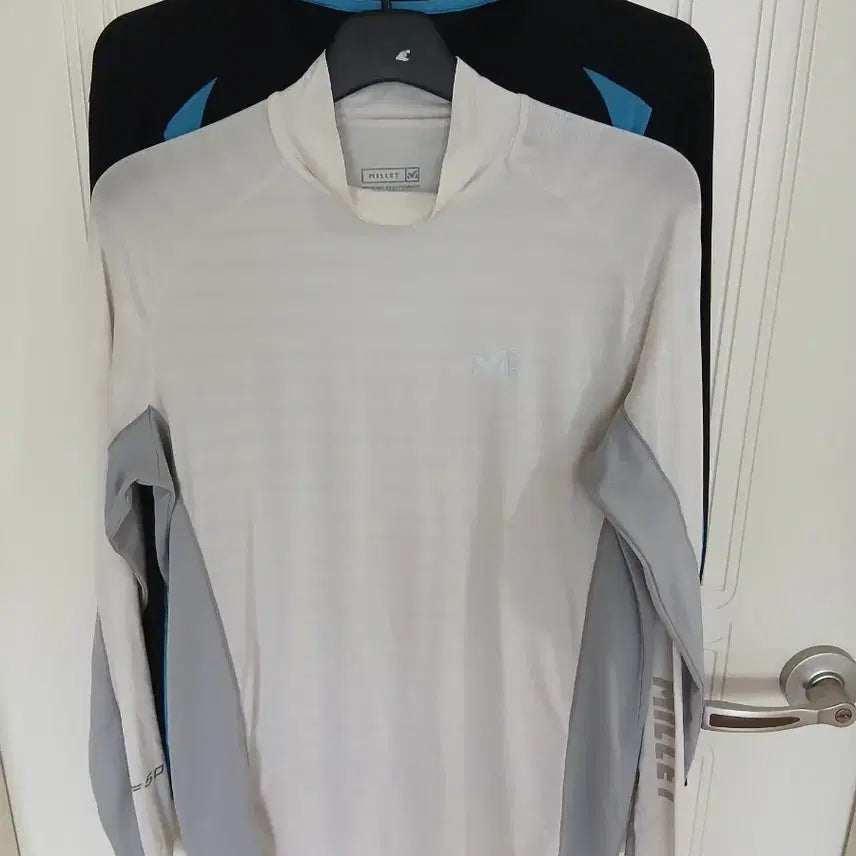 [BUNJANG] Millet Functional Summer Long-Sleeve T-Shirt - White/Gray, Size 100 / 밀레 기능성여름 긴팔 티셔츠   100