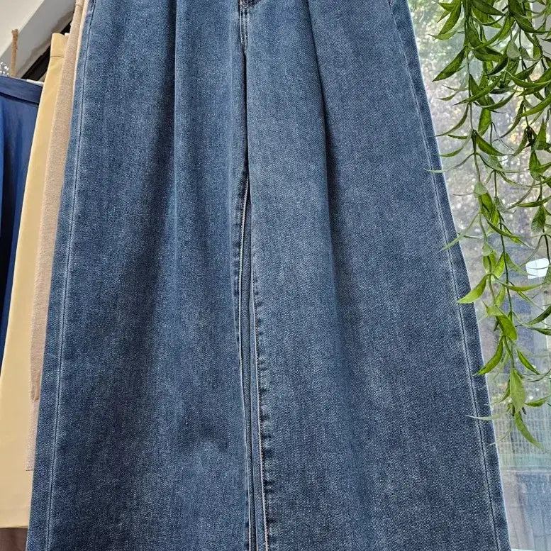 [BUNJANG] Wide 55 핀턱 밴딩 Jeans / [새상품]핀턱 와이드 밴딩 청바지(55)