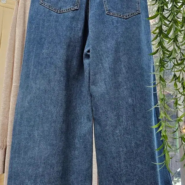 [BUNJANG] Wide 55 핀턱 밴딩 Jeans / [새상품]핀턱 와이드 밴딩 청바지(55)