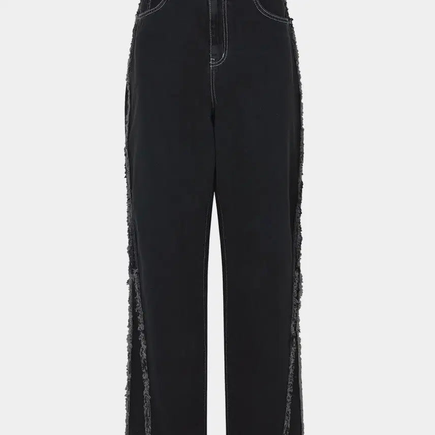 [BUNJANG] Kissing Denim Line Point Wide Pants (New) / 키시닝 데님 라인 포인트 와이드 팬츠(새상품)