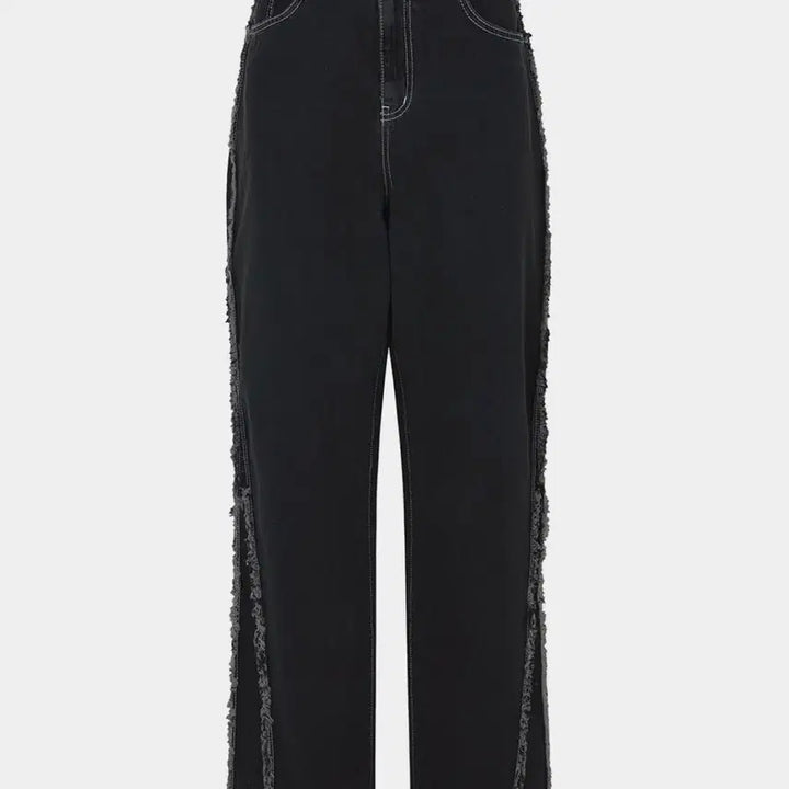[BUNJANG] Kissing Denim Line Point Wide Pants (New) / 키시닝 데님 라인 포인트 와이드 팬츠(새상품)