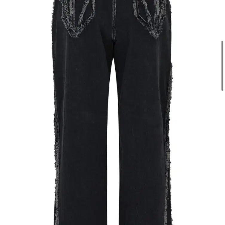 [BUNJANG] Kissing Denim Line Point Wide Pants (New) / 키시닝 데님 라인 포인트 와이드 팬츠(새상품)