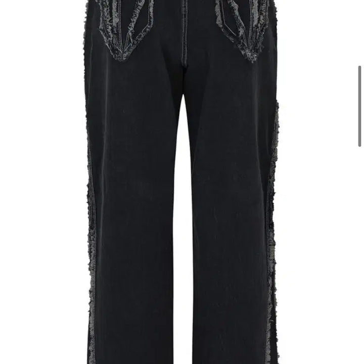 [BUNJANG] Kissing Denim Line Point Wide Pants (New) / 키시닝 데님 라인 포인트 와이드 팬츠(새상품)