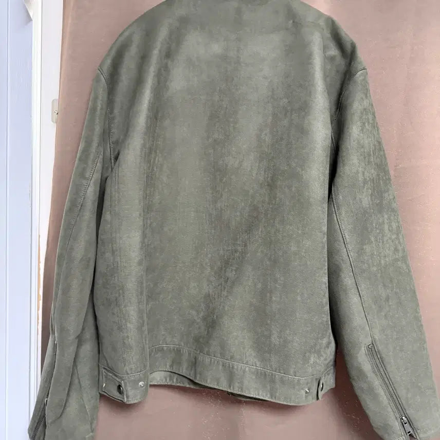 [BUNJANG] Musinsa Standard Synthetic Suede Racer Jacket Dusty Khaki XL / [2XL] 무신사 스탠다드 스웨이드 재킷