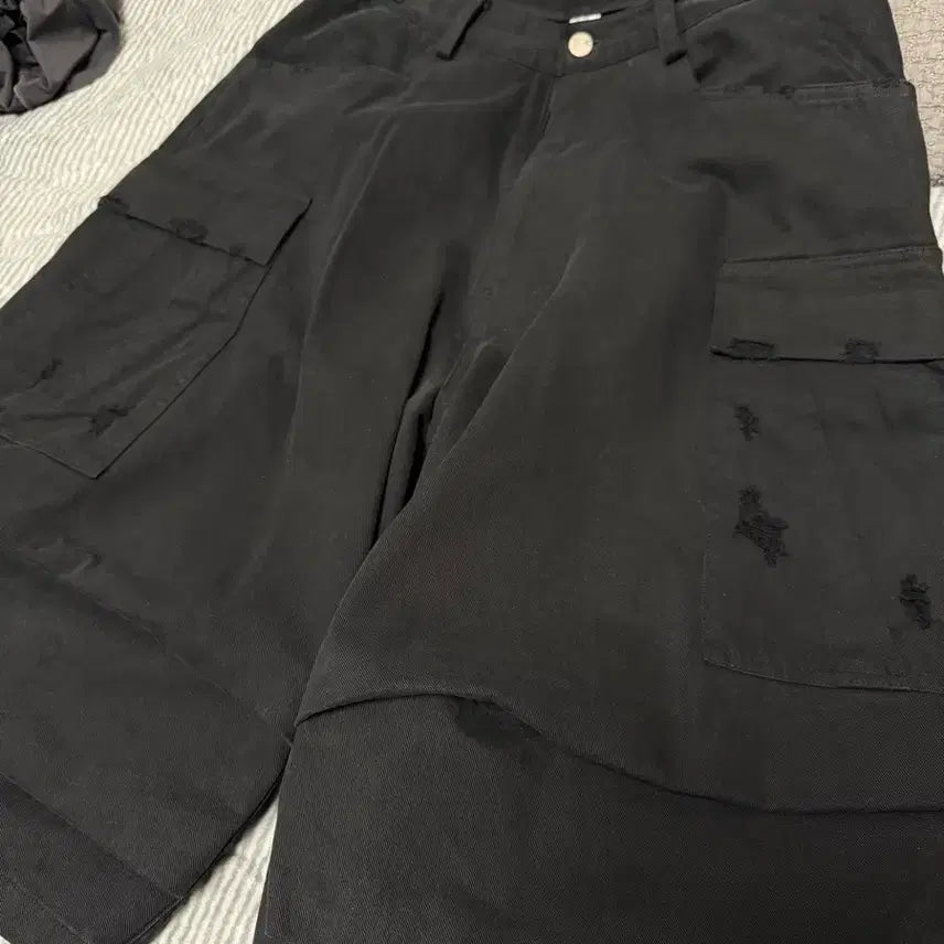 [BUNJANG] Nohnod Side Cargo Shorts Vintage Black / (1) 논노드 사이드 카고 쇼츠 빈티지 블랙