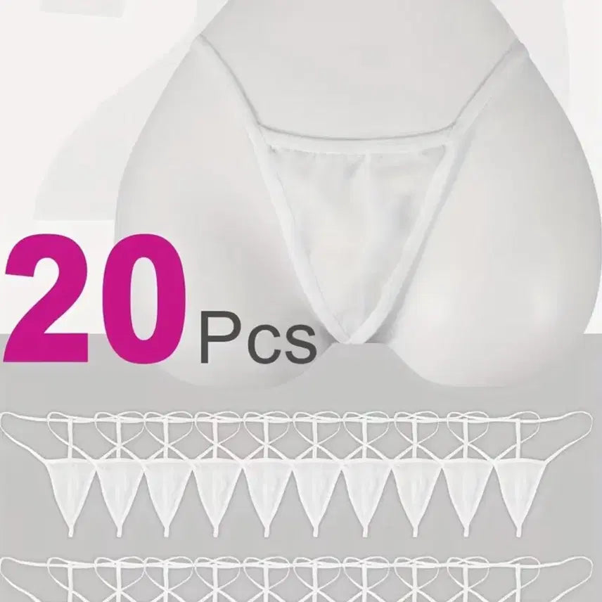 [BUNJANG] White Lingerie Panties (20-Piece Set) / 섹시 란제리 화이트 여성 팬티 20매 속옷