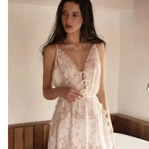 [BUNJANG] Marang J Lace Slip Dress Pajamas / 마랑제이 레이스 끈 원피스 슬립 잠옷
