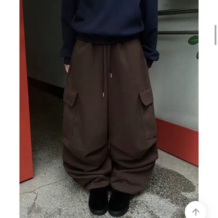[BUNJANG] Moons Crew Parachute Cargo Training Pants Brown / 문즈 크루 파라슈트 카고 트레이닝 팬츠 바지 브라운