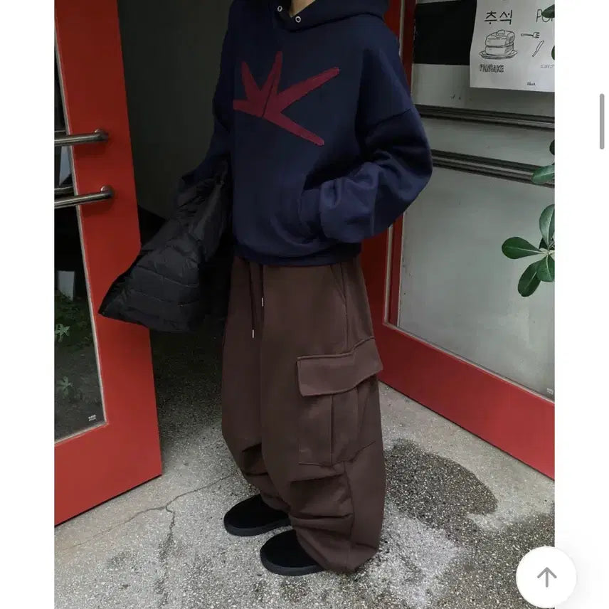 [BUNJANG] Moons Crew Parachute Cargo Training Pants Brown / 문즈 크루 파라슈트 카고 트레이닝 팬츠 바지 브라운