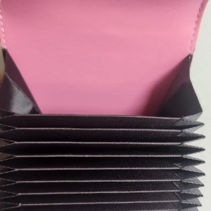 [BUNJANG] Pink Ostrich Leather Card Wallet with Snake Head Ornament / 핑크색 뱀 머리 장식 타조가죽 카드지갑(새상품 진짜가죽)