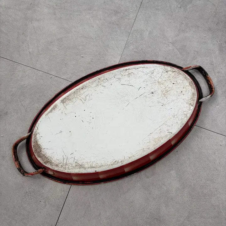 [BUNJANG] Vintage Oval Enamel Tray / 빈티지오벌법랑트레이