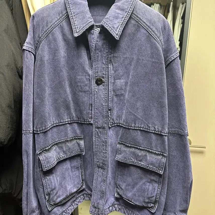 [BUNJANG] Juun.J Purple Denim Work Jacket / 준지 퍼플 데님 워크 자켓 50