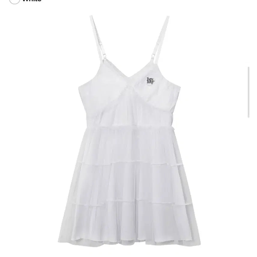 [SOLD OUT] (택채새상품)베티붑 레이스 레이어드 프릴 미니 원피스 화이트 F