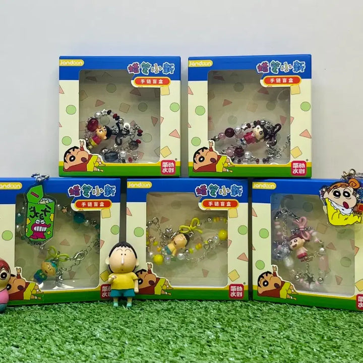 [BUNJANG] Crayon Shin-chan Rice Bead Bracelet Keychain / 짱구 쌀알 비즈 랜덤 팔찌 키링