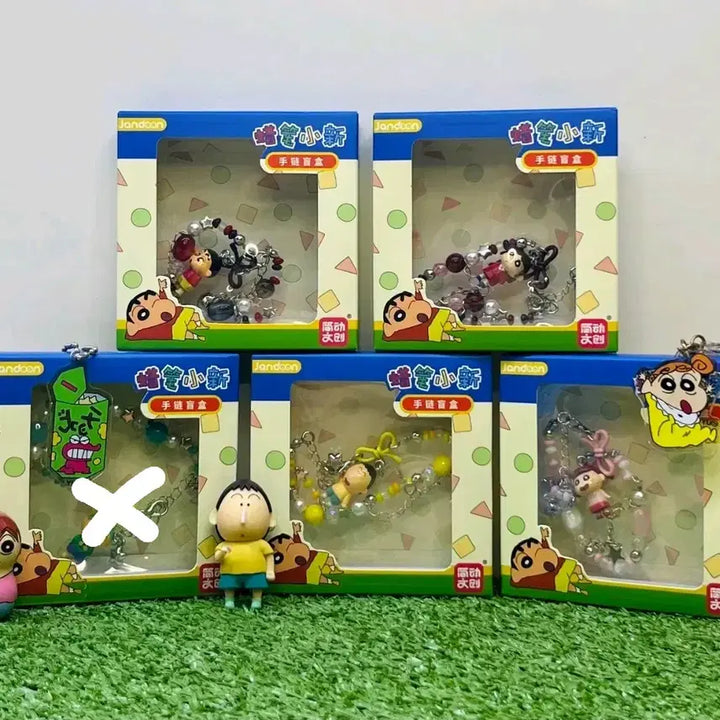 [BUNJANG] Crayon Shin-chan Rice Bead Bracelet Keychain / 짱구 쌀알 비즈 랜덤 팔찌 키링