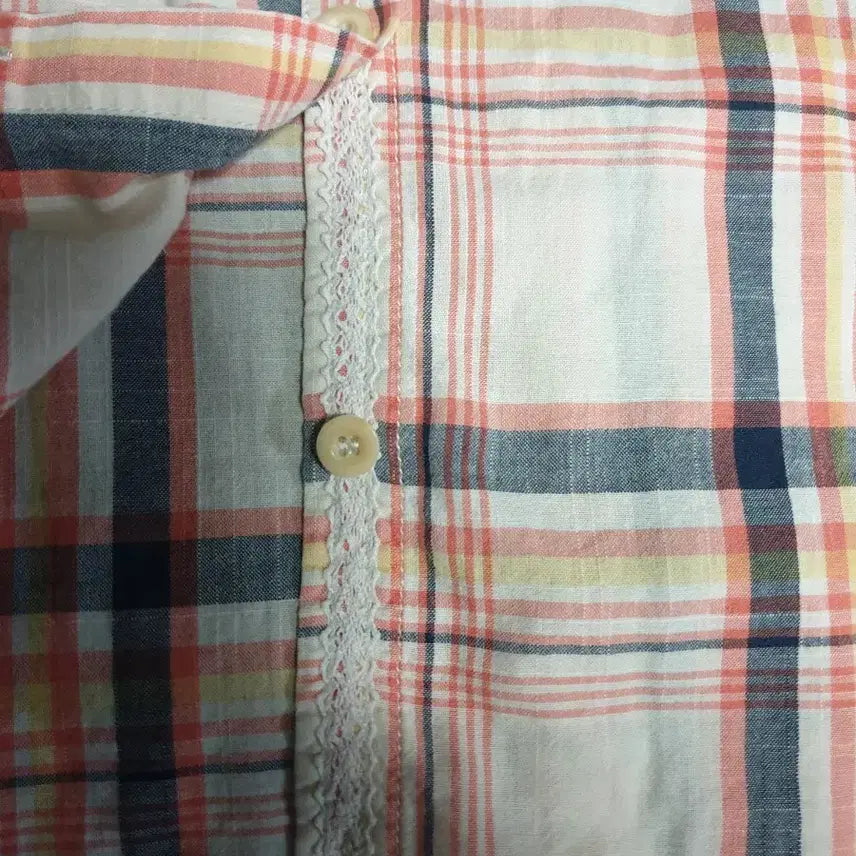 [BUNJANG] Thursday Island Lace Double Pocket Classic Check Shirt (S) / (빈티지) 써스데이아일랜드 레이스 더블포켓 클래식체크 셔츠 (S)
