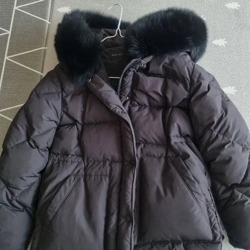 [SOLD OUT] 올리브데올리브 패딩 폭스후드 벨티드 덕다운점퍼