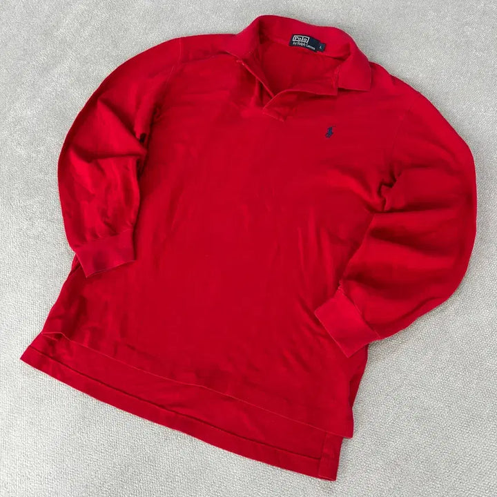 [BUNJANG] Polo Ralph Lauren Red Long Sleeve Polo Shirt / 폴로 랄프로렌 레드 긴팔 카라티
