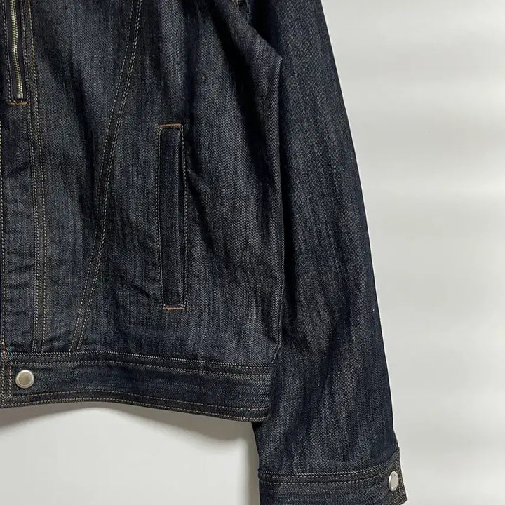 [BUNJANG] Piece Worker Black Cropped Biker Denim Jacket / 공용 피스워커 흑청 크롭 바이커 데님 자켓 점퍼 L