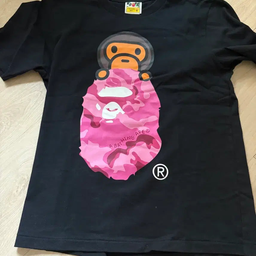 [SOLD OUT] 베이프 핑크 카모 반팔티 블랙s
