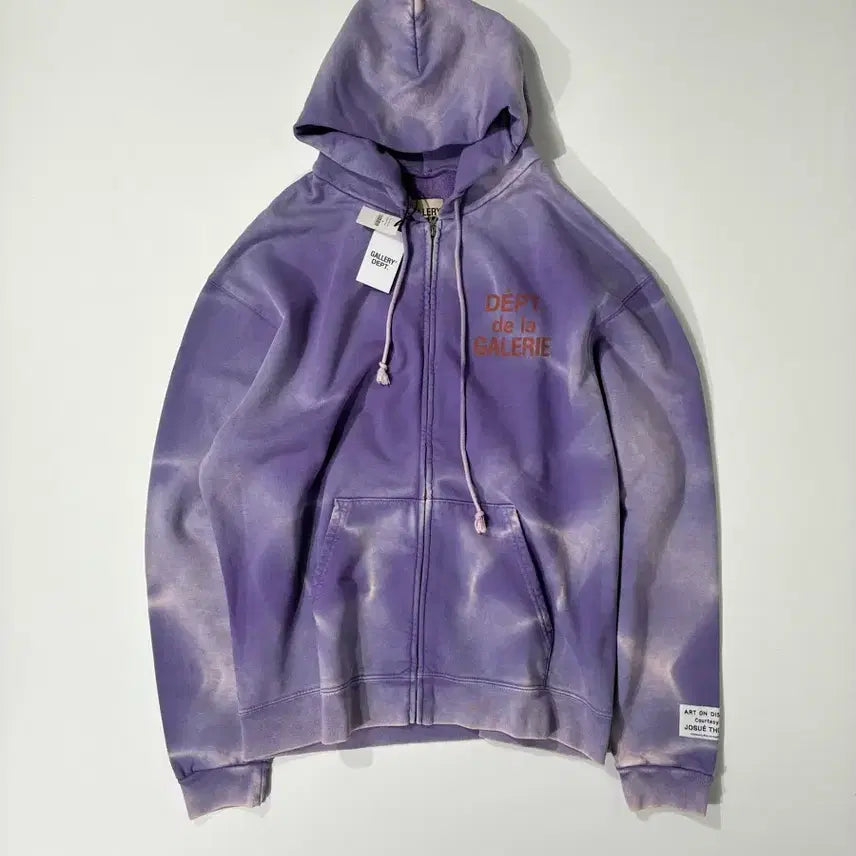 [SOLD OUT] 갤러리 디파트먼트 선페이드 프렌치 로고 후드 집업 퍼플 XL사이즈